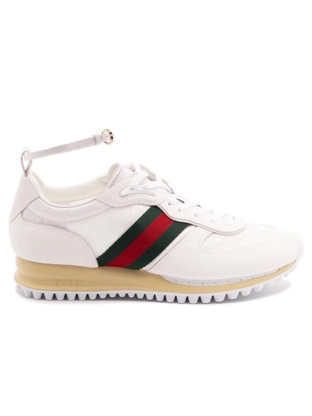GUCCI Screener Re-Motion web stripe ankle strap sneakers